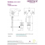 Heritage Ryde Bateria umywalkowa zabytkowe złoto TRHG04