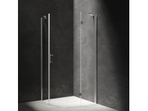 OMNIRES MANHATTAN kabina prysznicowa półokrągła z drzwiami uchylnymi, 90 x 90 cm chrom/transparentny ADF90XLUX-TCRTR